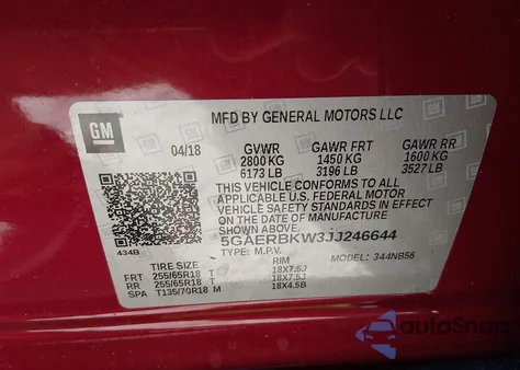 2018 Buick Enclave Essence from USA, damaged, VIN 5GAERBKW3JJ246644